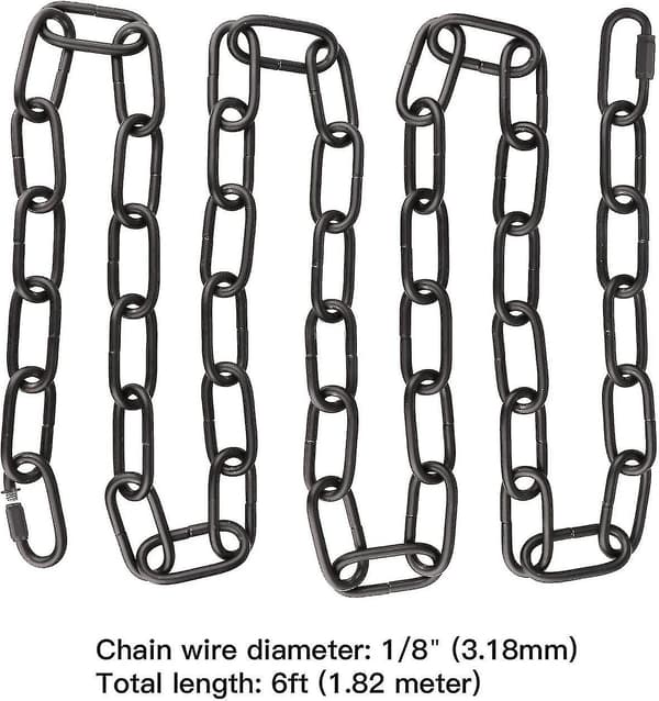 Lys kæde, 1,8 meter sort lysarmatur kæde, metal lysekrone kæde