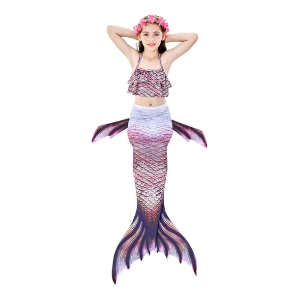 3-delat set flicka sjöjungfru svans bikini badkläder set STYLE 3 STYLE 3 120cm