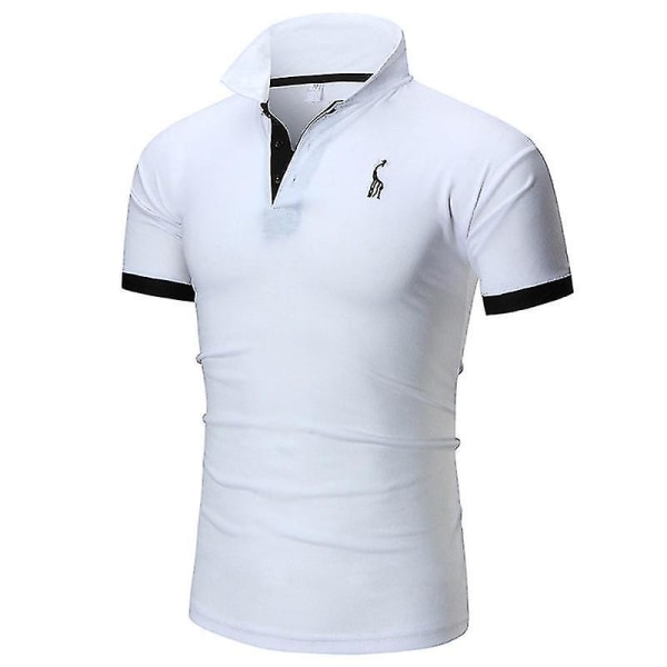 Sommarkläder 2023 Casual Pikétröjor för män med logotypbroderi Inpassade golfpikétröjor för män White 3XL
