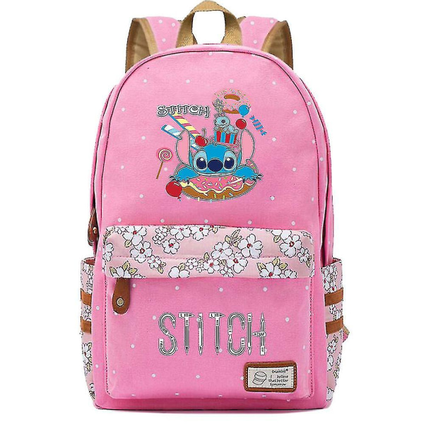 Lilo & Stitch -reppukassit naisille ja miehille - Koululaukku teineille - Canvas-kannettava tietokoneen reppu suurella kapasiteetilla - Reppu, jossa on anime-mochilas Blue 5