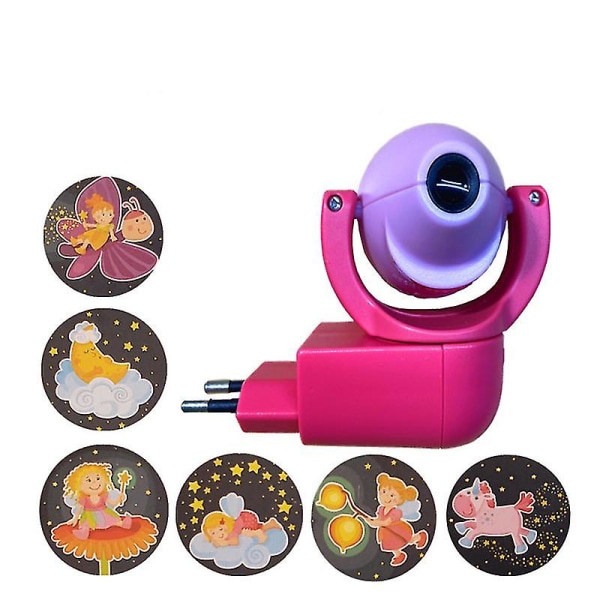 Star Moon Animal Projector Led Projector 6 Image Sensor Eu Plug Nattlampa Barn Barn Baby Pink