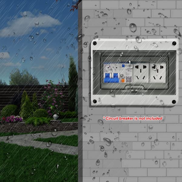Protection Box, ABS Material Enclosure for Circuit Breakers, Transparent Cover DIN Rail Mount For Robust and Durable Outdoor Adapted Applications Including