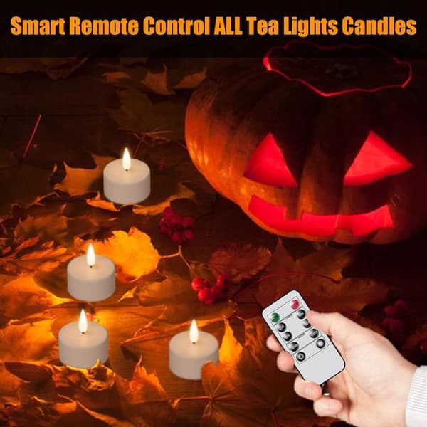 Oppladbare telys, 12 stk Oppladbare lys Den beste gaven til Halloween