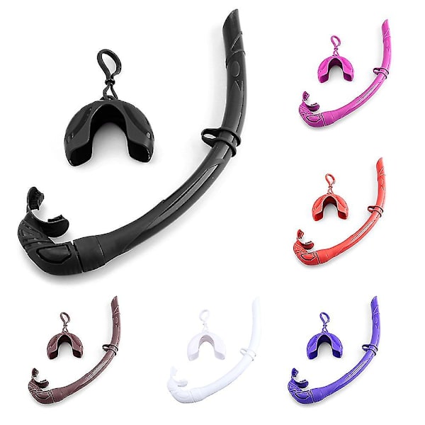 Silikone Foldbar Snorkel Med Kompakt Opbevaringsetui Kvinder Mænd Rul Sammen Snorkel Våd Åndedrætsrør Kompatibel med Snorkling Purple