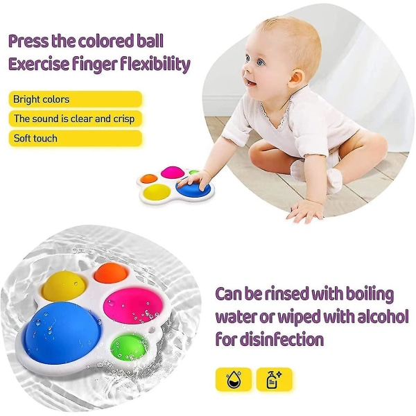 Dww-Fidget Legetøj, Barn Anti Stress Fidget Legetøj Silikon Legetøj Tilfredsstillende Objekt, Legetøj Velegnet Til 1 År Gammelt Barn Legetøjsgaver