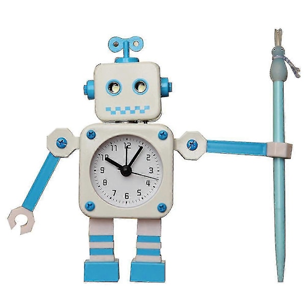 Väckarklocka för barn, robotväckarklocka barn analog väckarklocka Blue