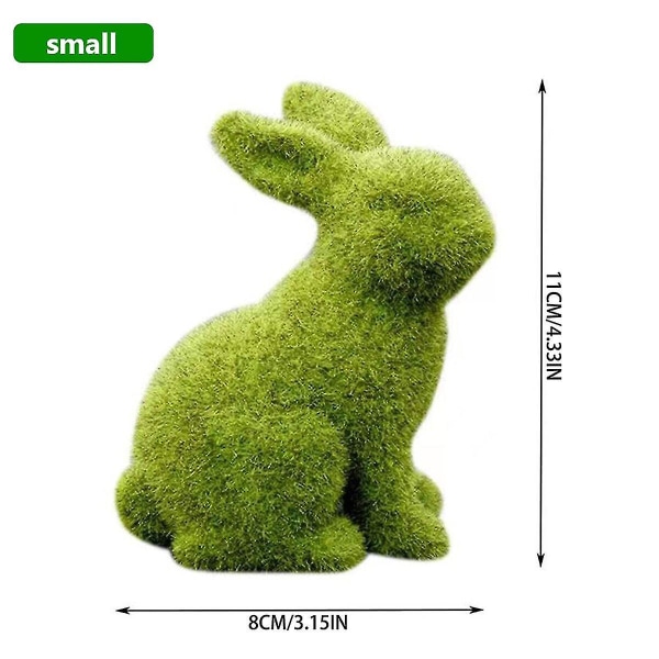 Påskegrønn kanin flokker skulpturer kunstharpiks mose kaninfigurer for hagesoveromsfest Hjemmeinnredning 2023 S Sitting posture