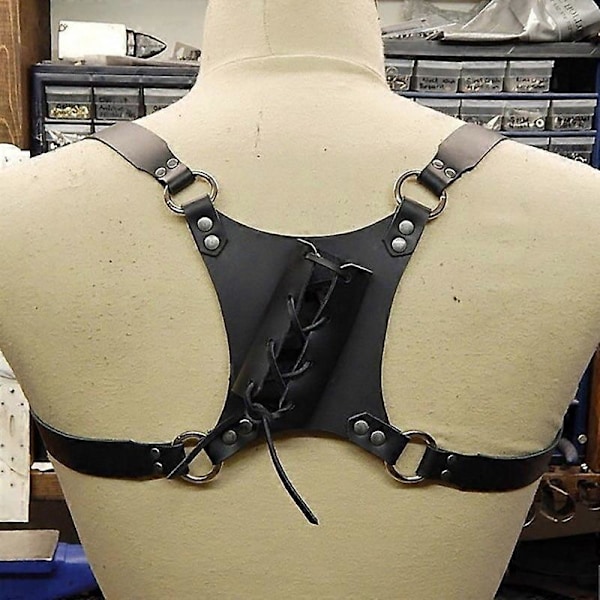 Aikuisille tarkoitettu vintage-cosplay-asu, nahkainen selkätukin miekkakotelo katana-miekalle, LARP-keskiaikainen soturiritarin roolipelivaruste Black