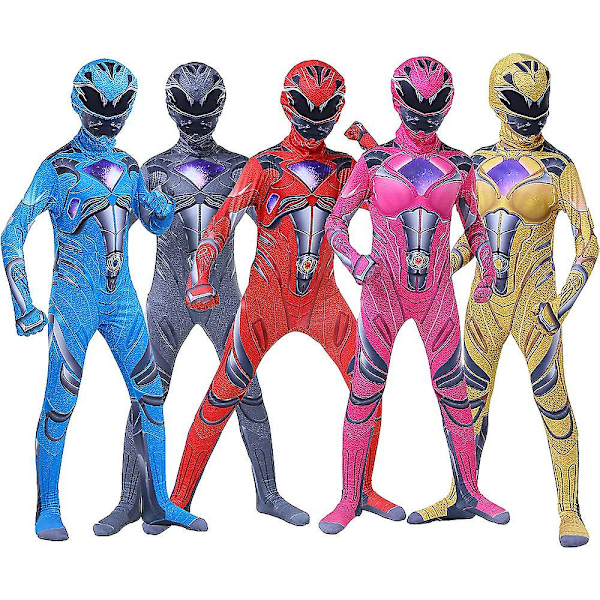 Power Rangers Kroppsdräkt Barn Cosplay Jumpsuit Fest Fancy Dräkt Barn 110 Kid 110 Red