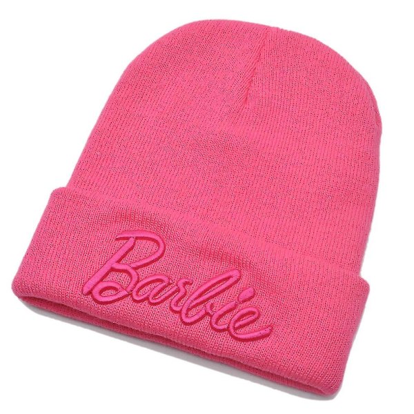 Kids Barbie Knitted Hat Beanie Autumn Winter Outdoor Cap Barbie Fans Hat Gaver Rose