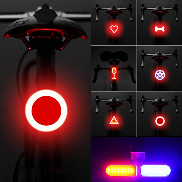Smart Sykkellys Baklys Ultra Sterk, Sykkellys Oppladbar, IPX6 Vanntett LED Sykkellys, 5 Moduser Sykkellys Passer Alle Veisykler love