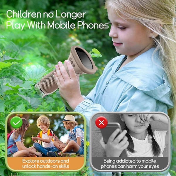 Mini Electronic Microscope for Kids, Pocket Microscope for Kids with 8 LEDs, Digital Microscope with Adjustment Knob