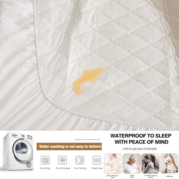 Mattress Protector, Waterproof, Machine Washable (Grey-200x200cm)