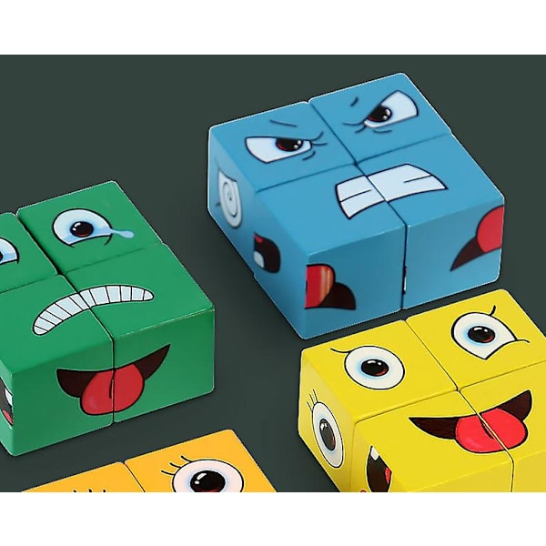 Lasten Puinen Rauta Laatikko Ilme Muutos Kasvot Magic Cube Palikat Koulutus Vanhemmat-lapsi Peli Lelut