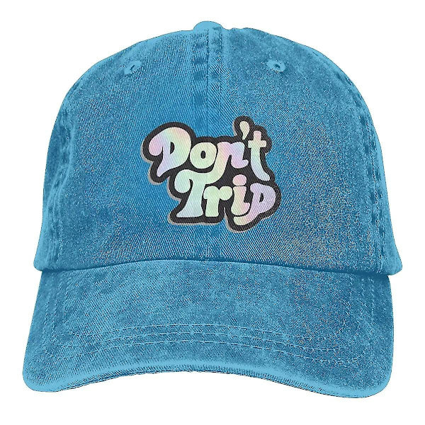 Dont Trip Trucker Hats Merch Mode Distressed Denim Rolig Logotyp Basebollkeps För Män Kvinnor Justerbar Blue