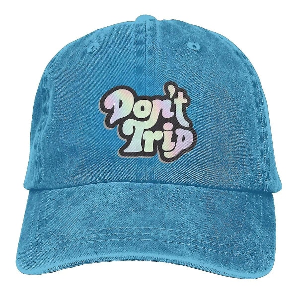 Dont Trip Trucker Hats Merch Mode Distressed Denim Sjov Logo Baseball Cap Til Mænd Kvinder Justerbar Blue