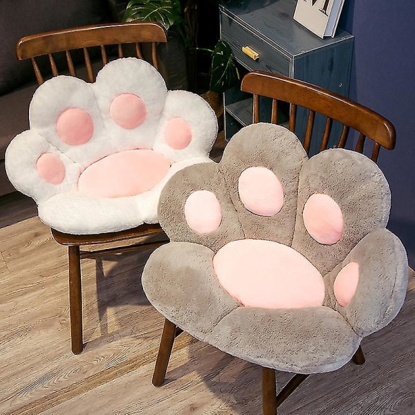 Kattens pote pute Søt sete pute Kattens pote form Lat sofa Bjørnens pote kontorstol pute Koselig varm plysj sofa dekorasjon pute #jjwj001 DeepGrey Small