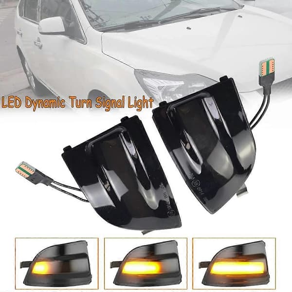 2 stk. LED dynamisk speilindikatorlys bakspeil blinklys for Focus 2 MK2 2004 - 2008 C- Black