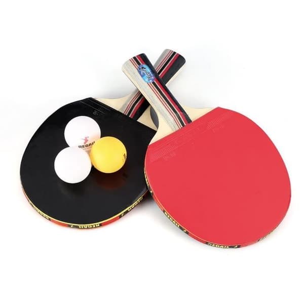 Bordtennisset - 2 pingisracketar i poppelträ + 3 bollar + 1 väska