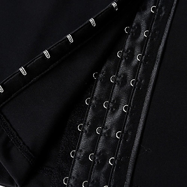 Kompressionskorsett för män, tanktop med tre rader spännen, formgivande undertröja för smalare silhuett Black L