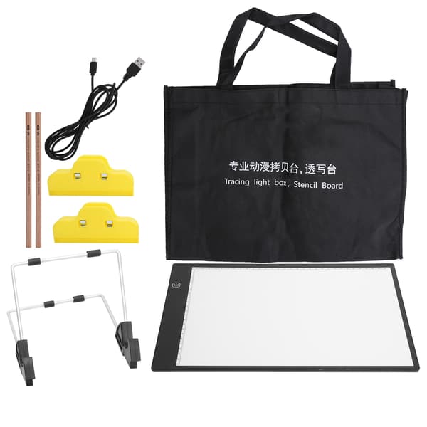 A4 LED Drawing Board Highlight Style Dimmable with Bracket Clips Bag Pens Set
