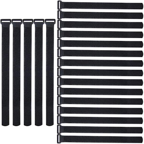 Premium sort Velcro-kabel sæt, alsidigt Velcro sort Black set2