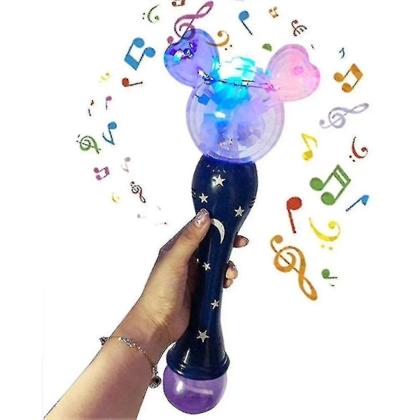 Bubble Machine Electric Bubble Wand Myrkytön ja kestävä musiikillisella Light Fairy Stick Bubble -kuplalla