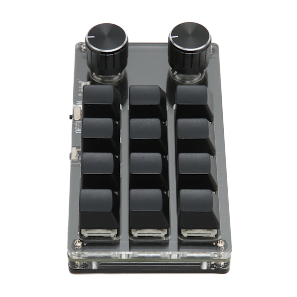 12 Keys Mini Keypad USB Bluetooth Blue Switch Programmable Gaming Office Media Black