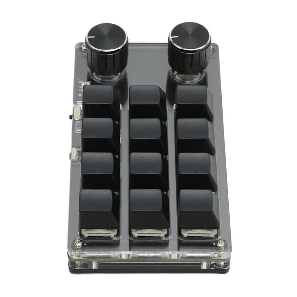 12 Taster Mini-tastatur USB Bluetooth Blå Bryter Programmerbar Gaming Kontor Media Svart