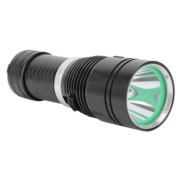 Black Aluminum L2 LED Diving Flashlight Stepless Dimming Waterproof Underwater Flashlight for Camping