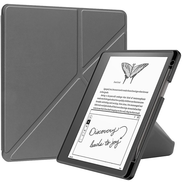 For Kindle Scribe 10,2 tommer 2022 utløser flerfoldbart skinndeksel Grey