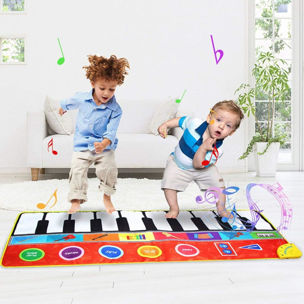 Børns overdimensionerede klavermusiktæppe Baby dansemåtte Musiktæppe Klaverspilleunderlag Skridsikker mesh-ryg 1 stk.
