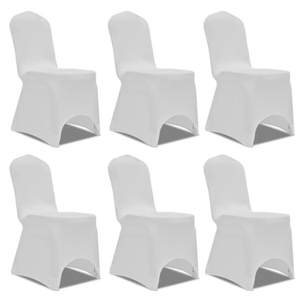 vidaXL Stolovertrekk Stretch 12 stk Hvit Vit white
