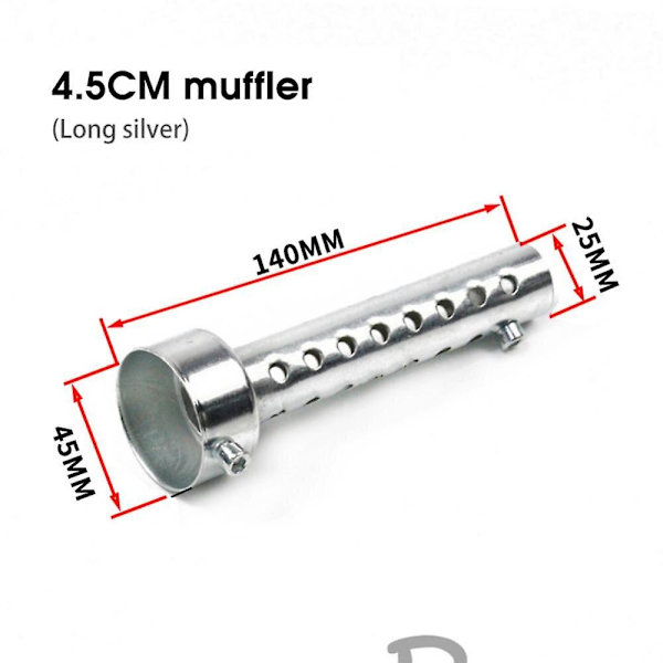 Motorcykel Avgassystem 35mm 42mm 45mm 48mm 60mm Db Killer Avgassystem Dämpare Motorcykel 45MM Long Silver