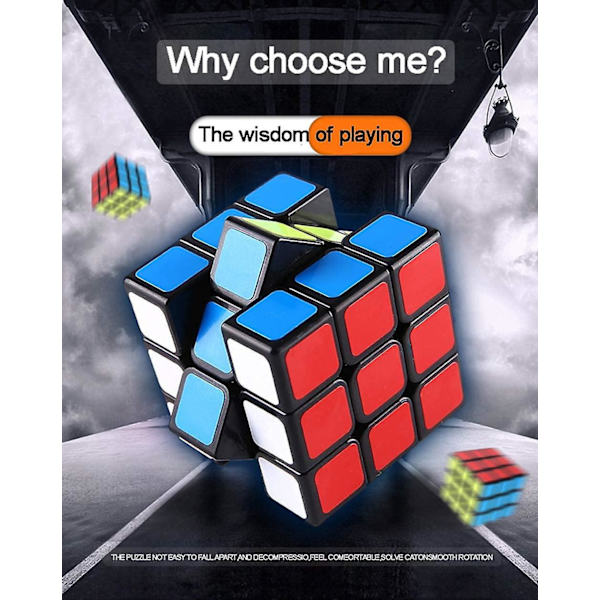 Professionell Speed Cube 3x3x3, Hållbar Smidig Hjärnutveckling Barnens Utbildningsleksaker Pusselleksaker Bärbar för Vuxna (Standard)