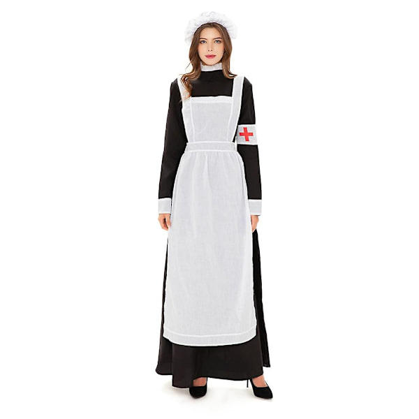 Halloween Kostumer Kvinder Halloween Cosplay Pigekjole Show Kostume Sygeplejerske Rollespil Lang Kjole M