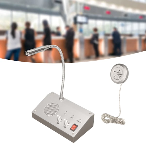 Silver Two-Way Window Speaker Intercom System for Bank