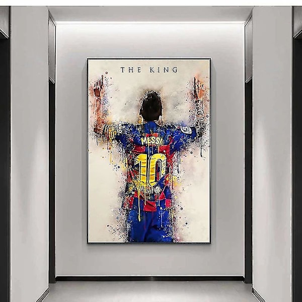 Messi Fodboldstjerne Omkring Poster Mural Soveværelse Dekoration Gang Veranda Vægge Dekoration Maleri 30*40cm