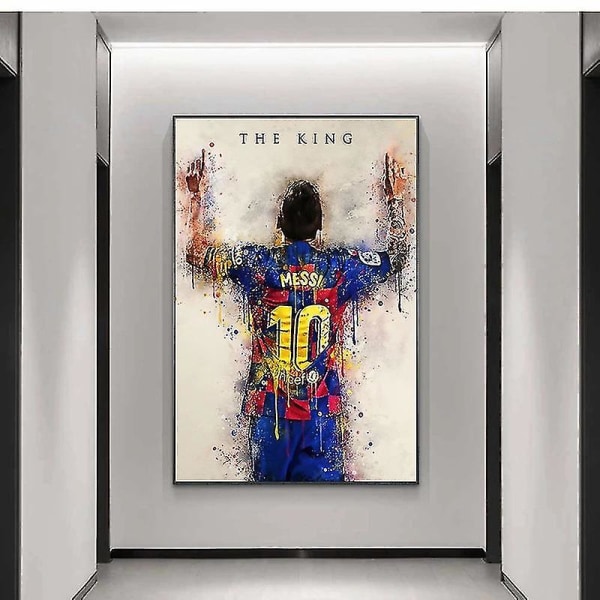 Messi Fotbollstjärna Omgivande Poster Mural Sovrumsdekoration Korridor Veranda Väggdekoration Måleri 20*30cm