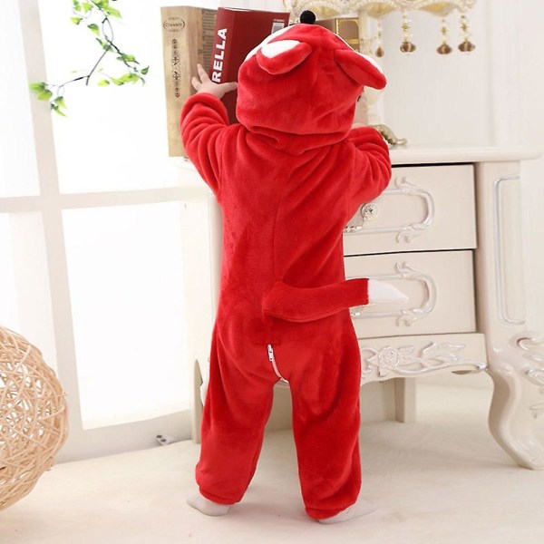 Reedca Toddler's Dinosaur Kostume Børne Sød hætte Onesie Dyrekostume Halloween Red fox 18-24 Months
