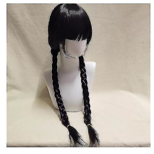 Wednesday Addams Cosplay Kostym Set Halloween Karneval Festkläder För Vuxna Barn Without wig XS