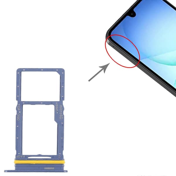 For Samsung Galaxy A17 5G SM-A176B KOMPATIBEL SIM + Micro SD-kortskuff Blue