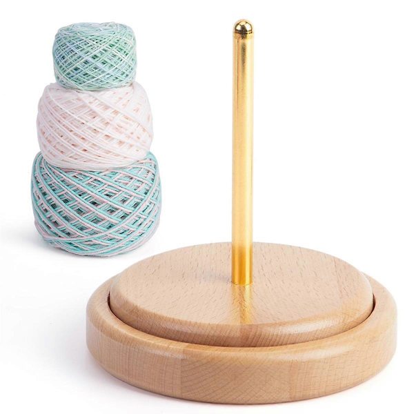 Garnholder i træ til strikning og hækling, spinner As Shown