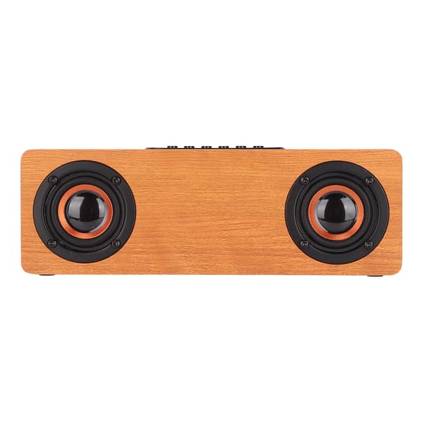 Wireless Bluetooth Speaker 10W Wireless Charging Wood Retro Alarm Clock Speaker for Mobile Phones Tablets Light Walnut