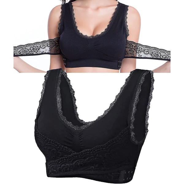 Turmaliini Muotoileva Langaton Silkkirintaliivi, Lymphvity Detoxification Ja Muotoilu & Tehokas Nostava Rintaliivi Naisille Black 2XL