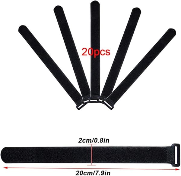 Premium sort Velcro-kabel sæt, alsidigt Velcro sort Black set2