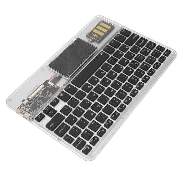 Trådløst Bluetooth-tastatur Multifunksjonelt akryltastatur for Windows for Android for IOS Svart 0.3