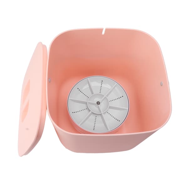 Mini Diskmaskin 18W 8.5V 2A 2000mah Bärbar Bänkdiskmaskin för Disk Frukt Grönsaker Rosa