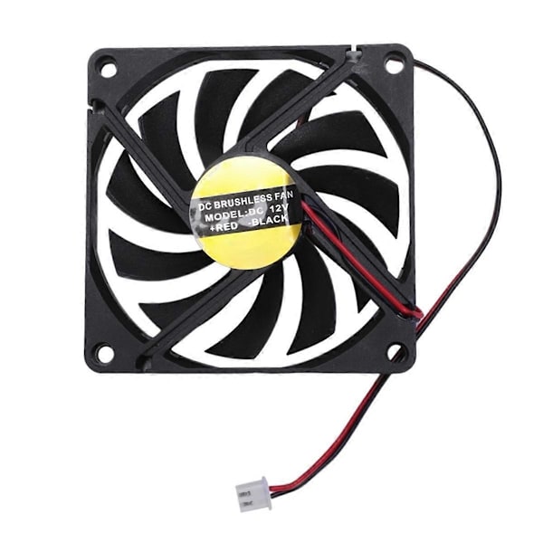 80mm 2-benet stik køleventilator lavt tryk til PC Computer Case CPU Køler Radiator Black