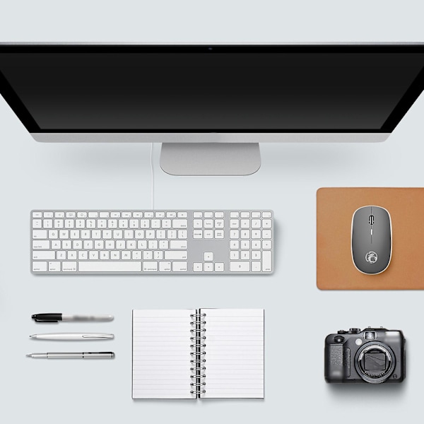 Langaton Hiiri 2.4g Meluton Hiiri USB-vastaanottimella Kannettava Tietokoneen Hiiri PC:lle Tabletille Kannettavalle Tietokoneelle Windows-järjestelmällä Gray